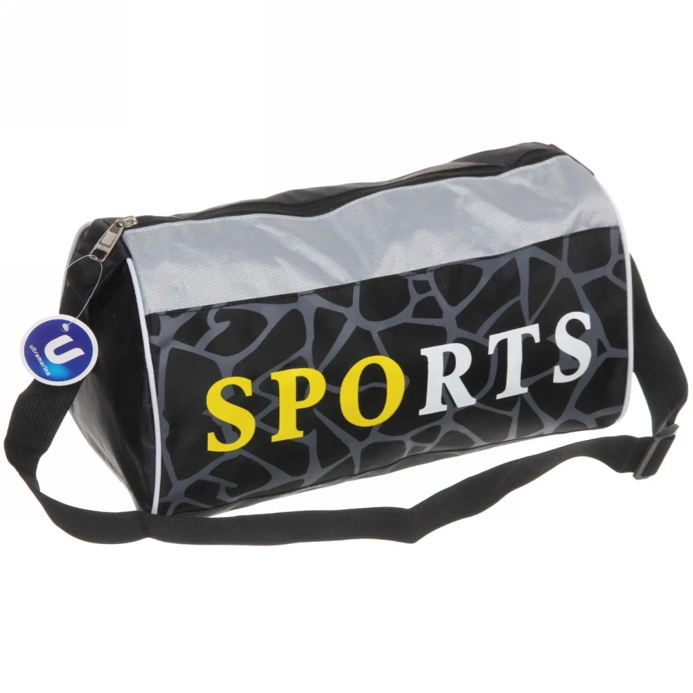 Сумка спортивная «Sports Time», принт черный , 38*21*20см