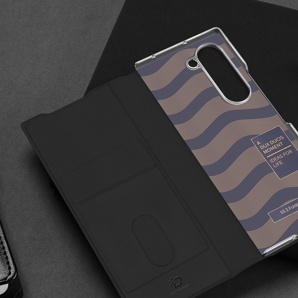Чехол черного цвета с премиальной искусственной кожи от Dux Ducis для Samsung Galaxy Z Fold 6, серия Bril Series Case