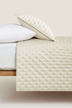 ZARA HOME ПРОСТОЕ АТЛАСНОЕ ОДЕЯЛО, КАВА