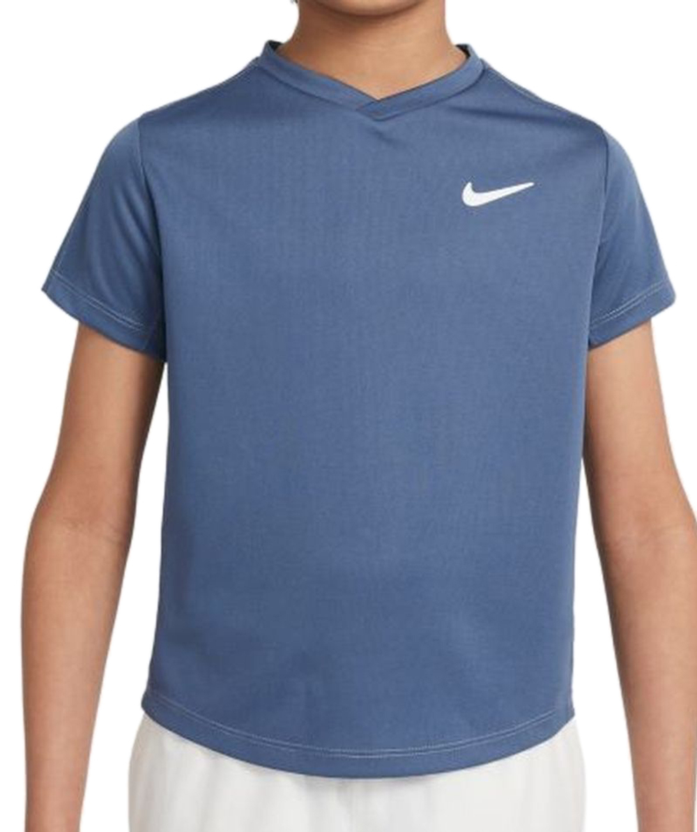 Футболка для мальчика теннисная Nike Court Dri-Fit Victory SS Top - серый