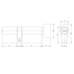 Цилиндровый механизм (AZ202/80) AZ2002Knob80 (35+10+35) CP хром