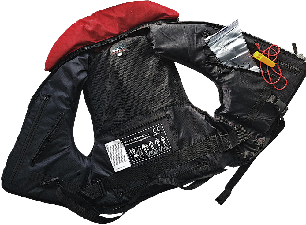Жилет страховочный Badger Aqua Sport рыбаловный HFM-302-RED до 120кг -