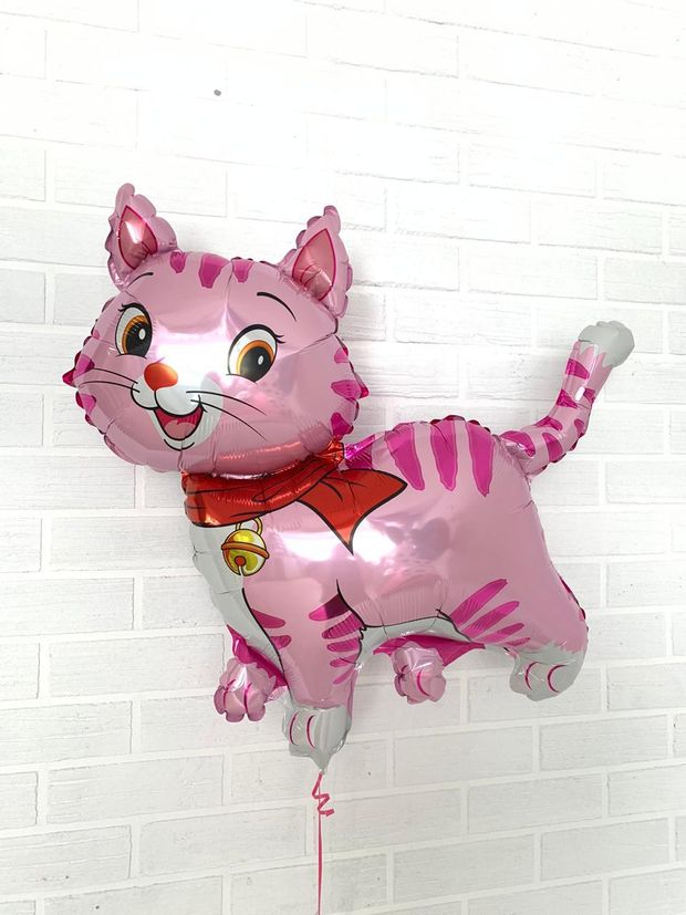 F Шар фигура КОТ Шар фигура Мой милый котенок в шарфике (розовый) 37"/94 см (БГ-31)