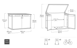 Уличный ящик пластиковый Keter Horizontal ashwood 2020 л