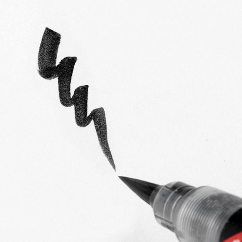 Кисть художественная PENTEL (Япония) "Brush Pen", картридж, блистер, XFP5M