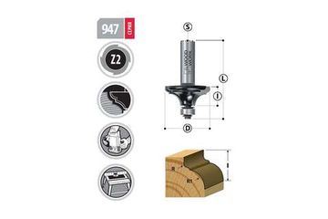 Фреза профильная 38.1х15.8х65 мм, S=12 мм, R=9.5/3.2 мм WOODWORK 947.9532.12