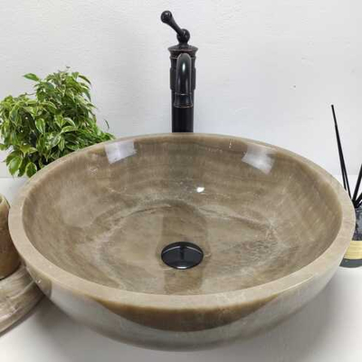 Раковина из оникса Bowl Grey BO-80968 45x45x15 из натурального камня