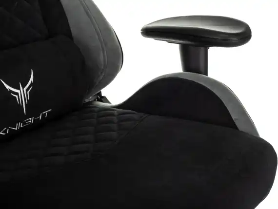 Кресло игровое Knight Regal Fabric черный/серый искусственная замша с подголов. крестов. металл