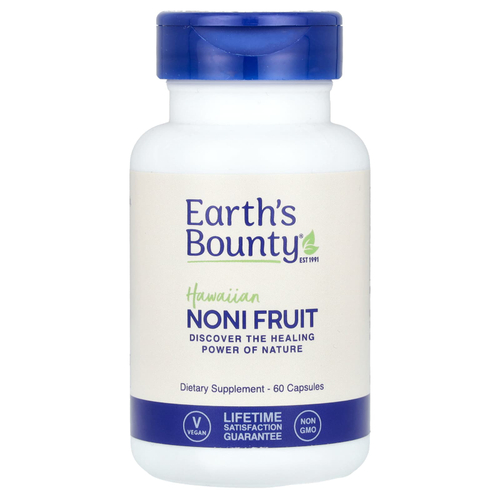 Earth's Bounty, Плоды гавайского нони, 60 капсул (500 мг в 1 капсуле)