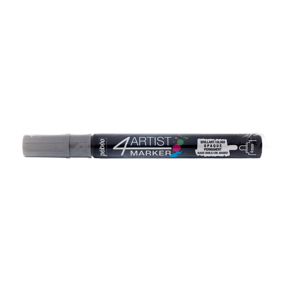 Маркер художественный 4Artist Marker на масляной основе 4 мм, перо круглое, 6 шт, 580170 серебро, Pebeo