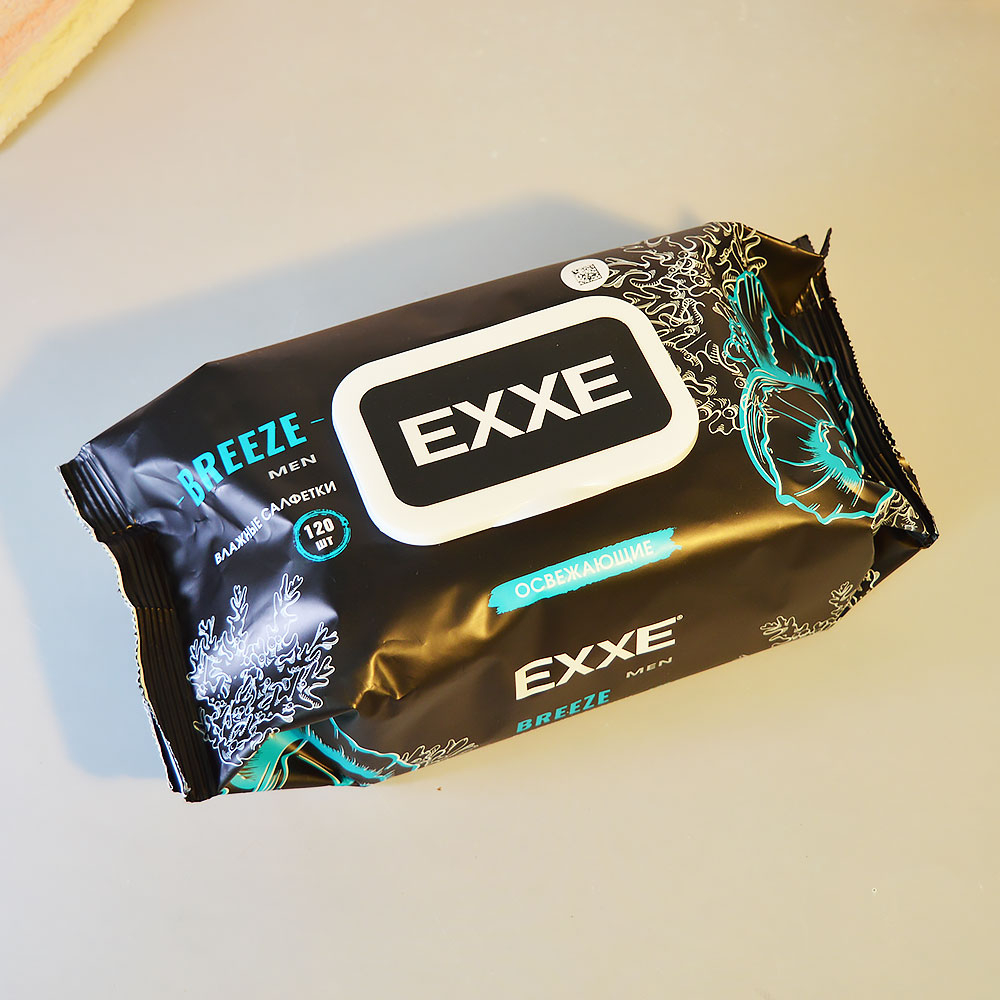 Салфетки влажные 120шт "Микс Breeze&Silver" EXXE MEN