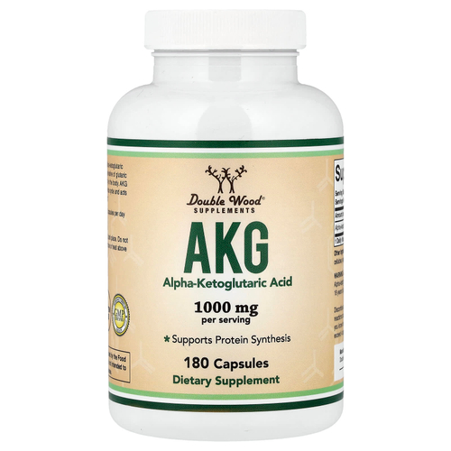 Double Wood Supplements, AKG, 180 капсул (500 мг в 1 капсуле)