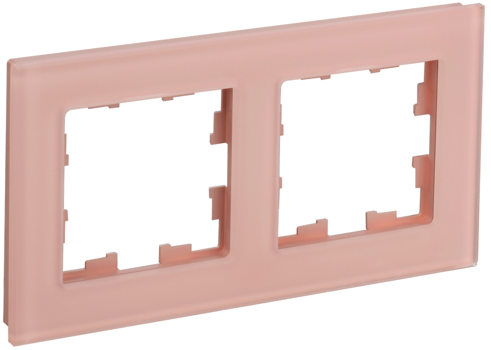 BRITE Рамка 2-местная РУ-2-2-БрП стекло персиковый матовый IEK