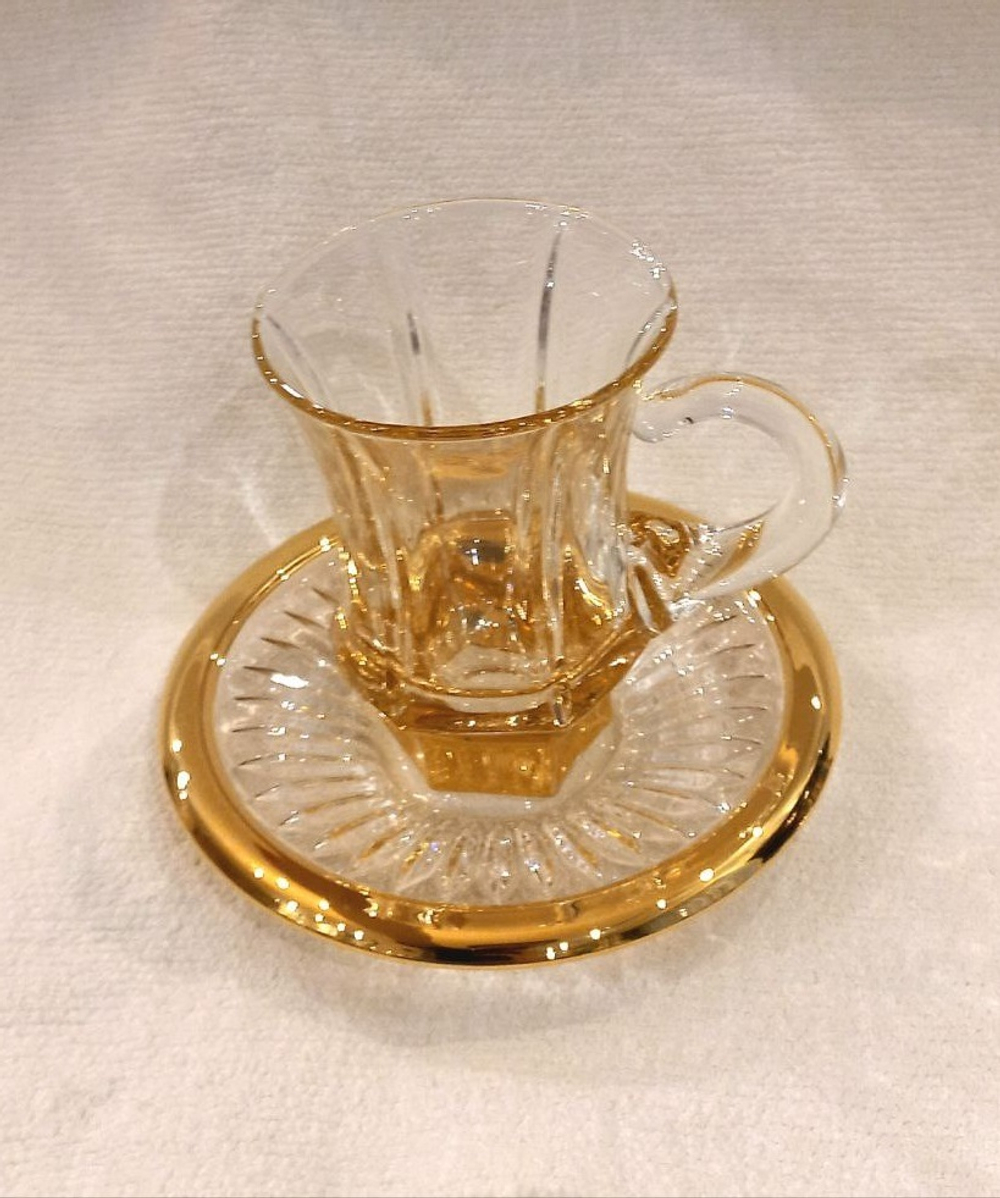 Чайная пара MACASSAR TEA PAIRЧайная пара 6 Cre Art Прозрачный / Золотой