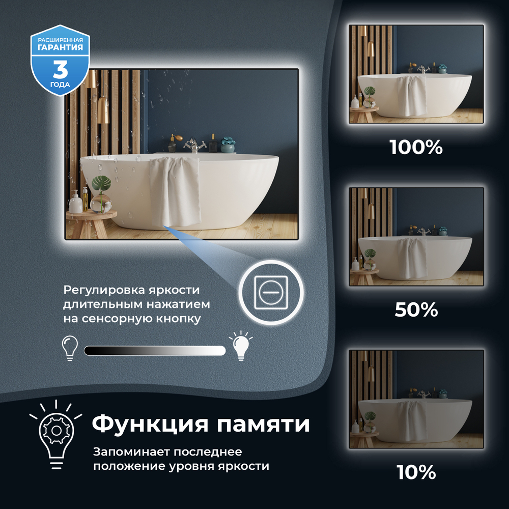 Настенное зеркало с подсветкой