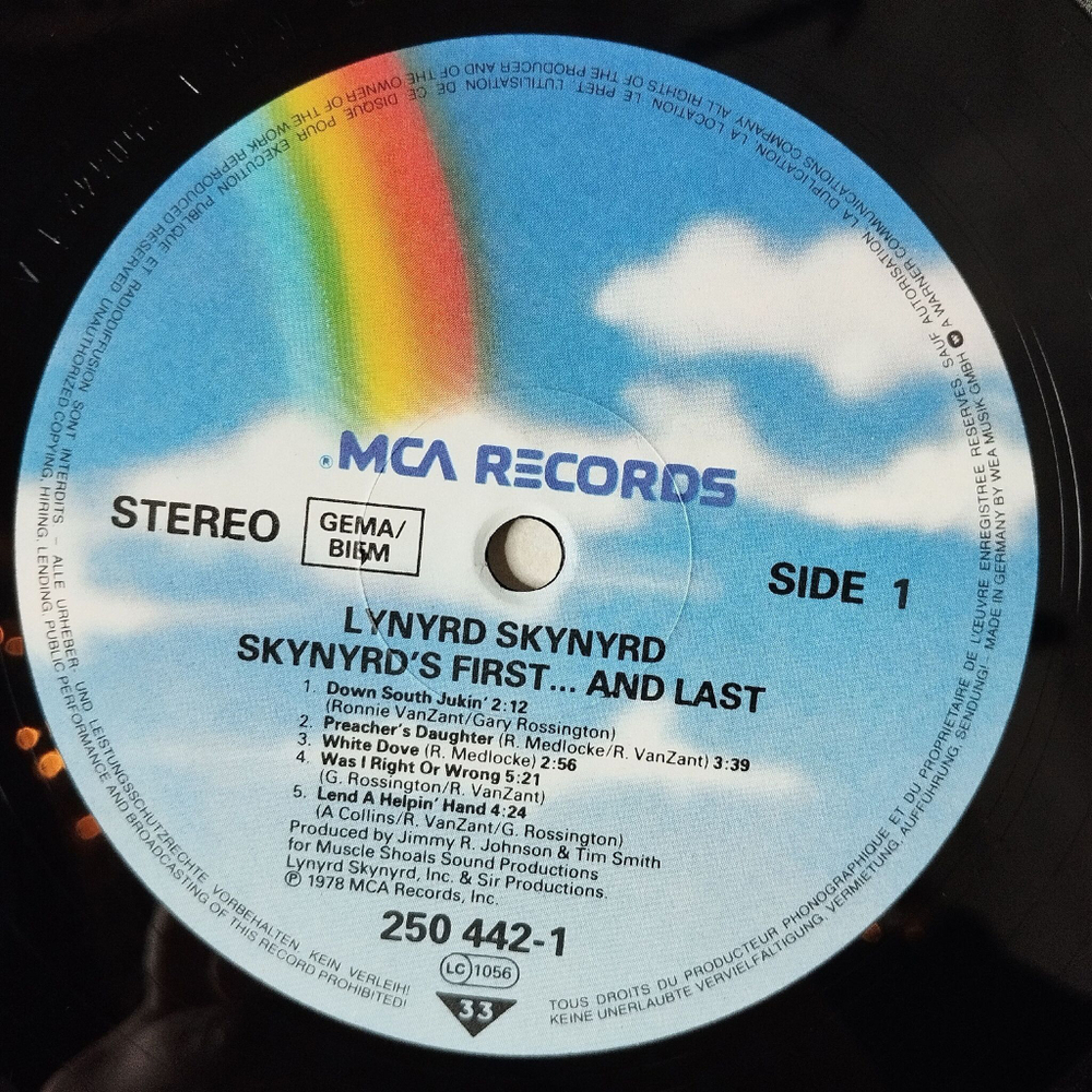 Винтажная виниловая пластинка LP Lynyrd Skynyrd First And Last (Germany 1984)