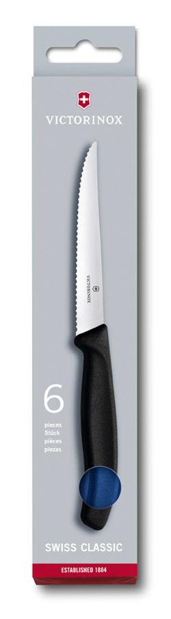 Набор Victorinox кухонный, 6 ножей для стейка, 11 см серрейтор, синий