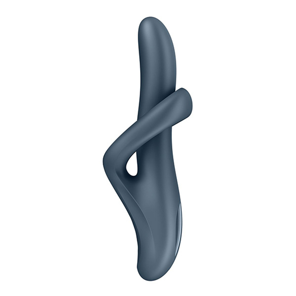 Серый вибратор-ротатор 23см для точки G с функцией нагрева Satisfyer Heat Flex 4 Heating Rotating G-Spot Vibrator Grey