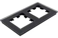 Рамка Systeme Electric ATLASDESIGN Nature 2-постовая стекло матовое черная 38695