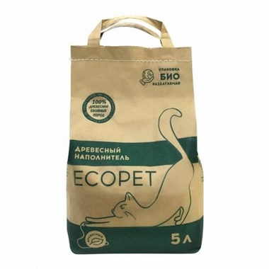 Наполнитель ECOPET Древесный для кошек 5 л
