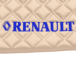 Ковры RENAULT T (автомат) (экокожа, бежевый, бежевый кант, синяя вышивка)