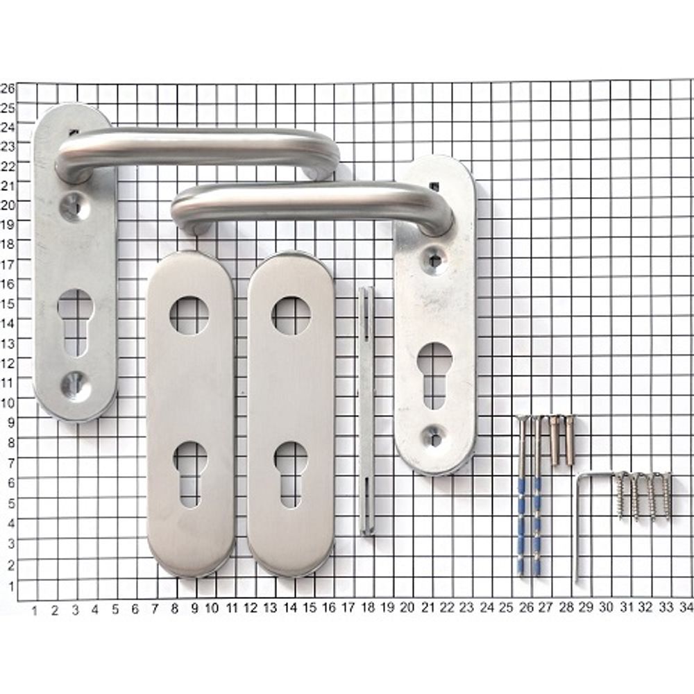 Ручка дверная DOORLOCK 038KP/F PZ72 U-form, нержавейка