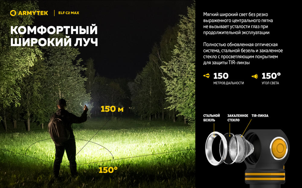Фонарь Armytek Elf C2 Max USB-C Белый