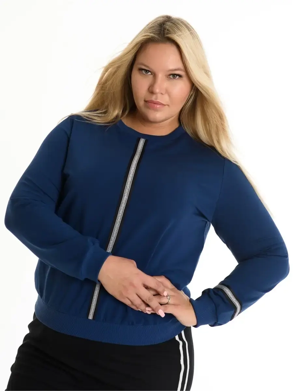 Свитшот нарядный деловой больших размеров из 2хнитки футер