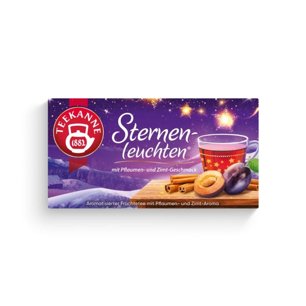 Чай фруктовый TEEKANNE Sternen leuchten со вкусом сливы и корицы 20 пакетиков по 2,5 г (из Эстонии)