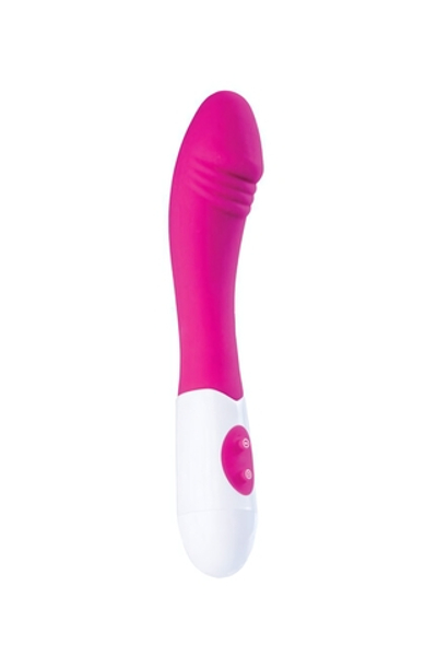 Силиконовый G-вибратор A-Toys (10 режимов) (Цвет: розовый с белым)