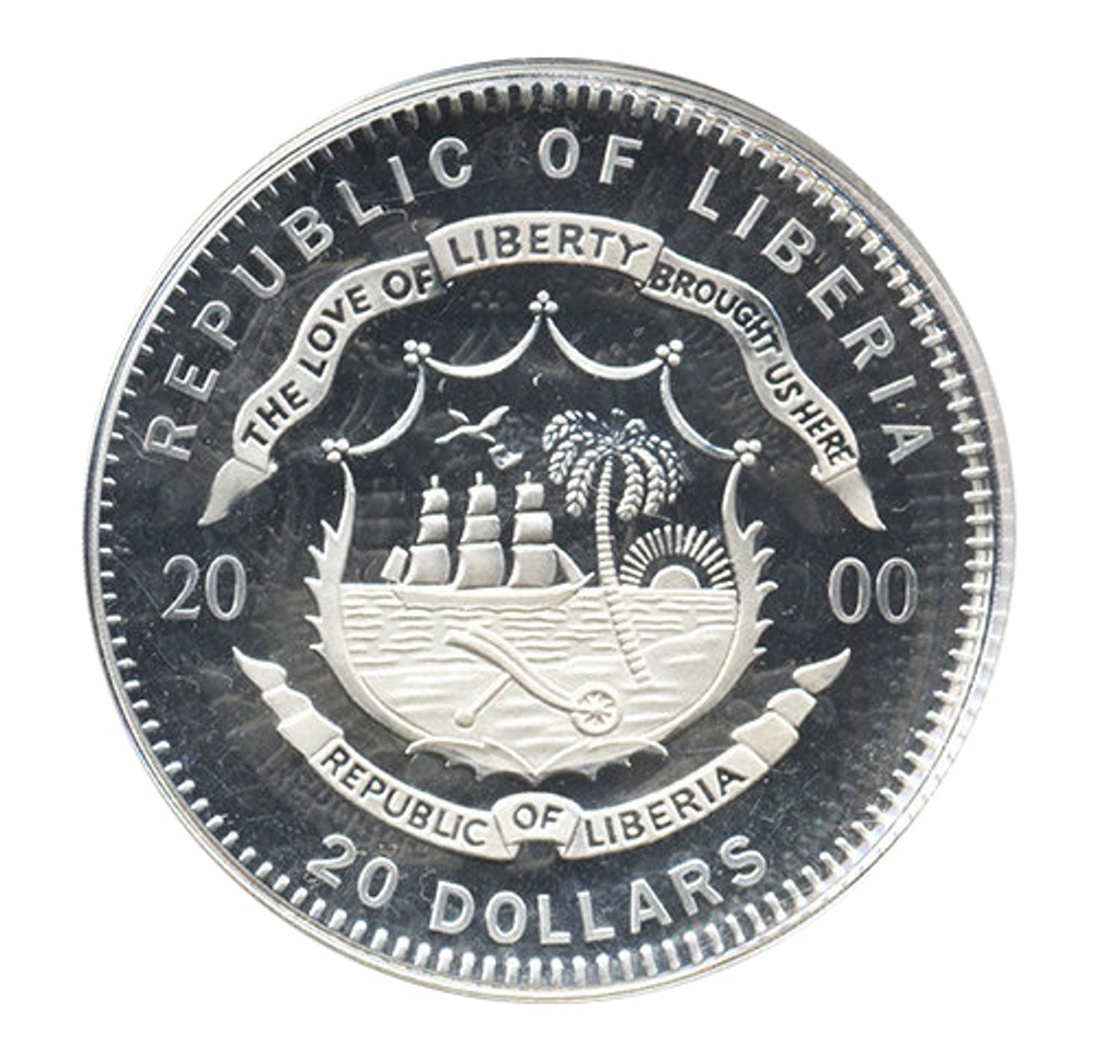 20 долларов Люксембург Церкви Европы 2001 г. Либерия Proof