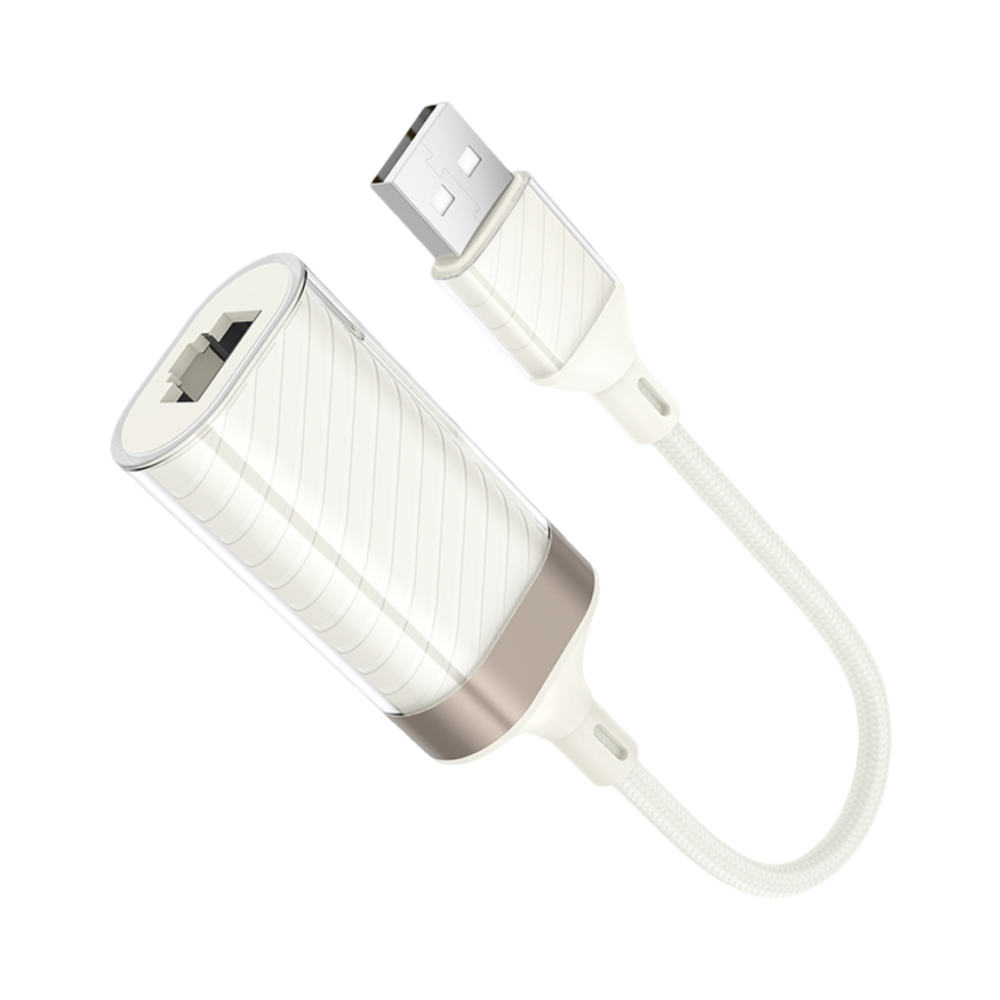 Переходник Hoco UA41 USB на RJ45 100 Мбит/с белый
