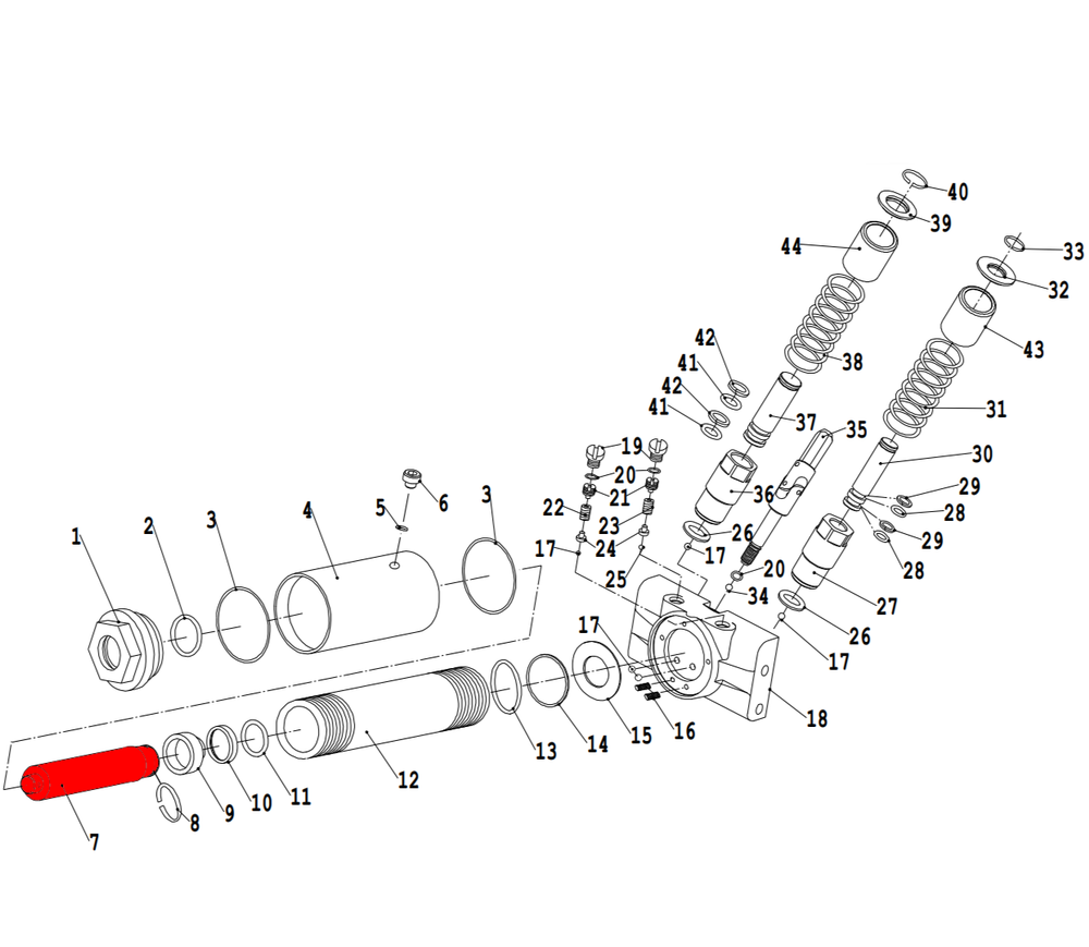 Шток гидроцилиндра V3.5 (Rod hydraulic cylinder d30 x 167mm)