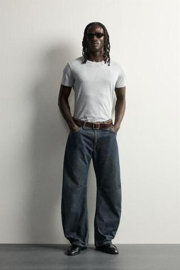 ZARA ДЖИНСЫ STRAIGHT BARREL, СИНИЙ