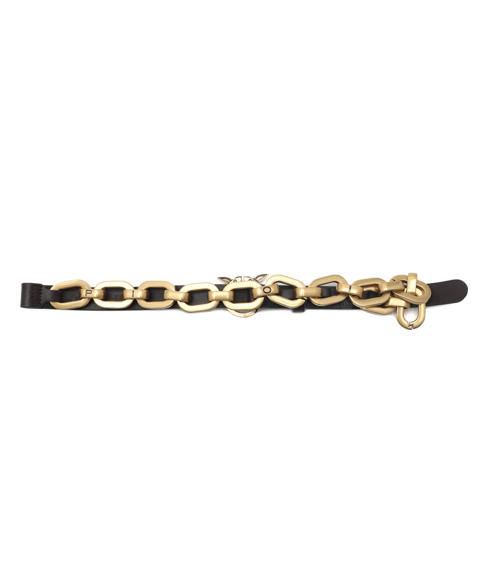 кожаный ремень love day macro chain h2 belt v Pinko - коричневый(1H212X Y5H7)