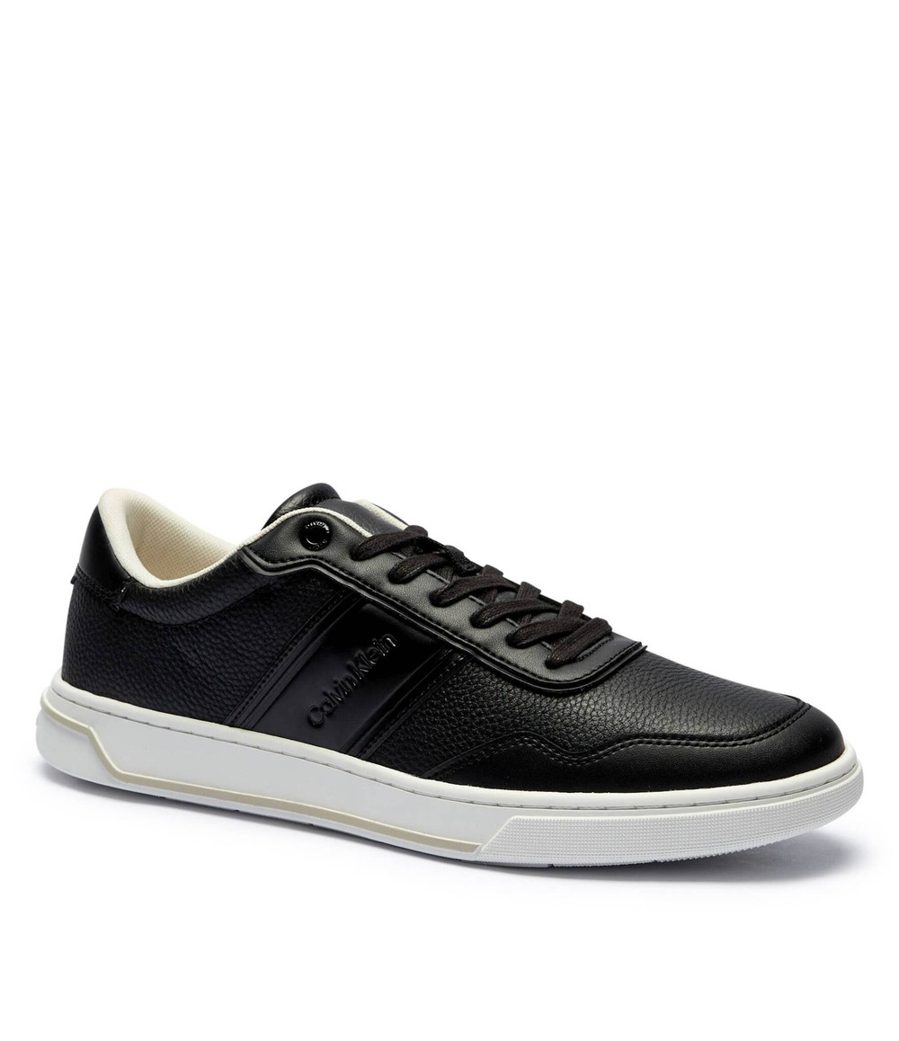 Кожаные кроссовки Low Top Lace Up Logo Calvin Klein - черный(HM0HM01653)
