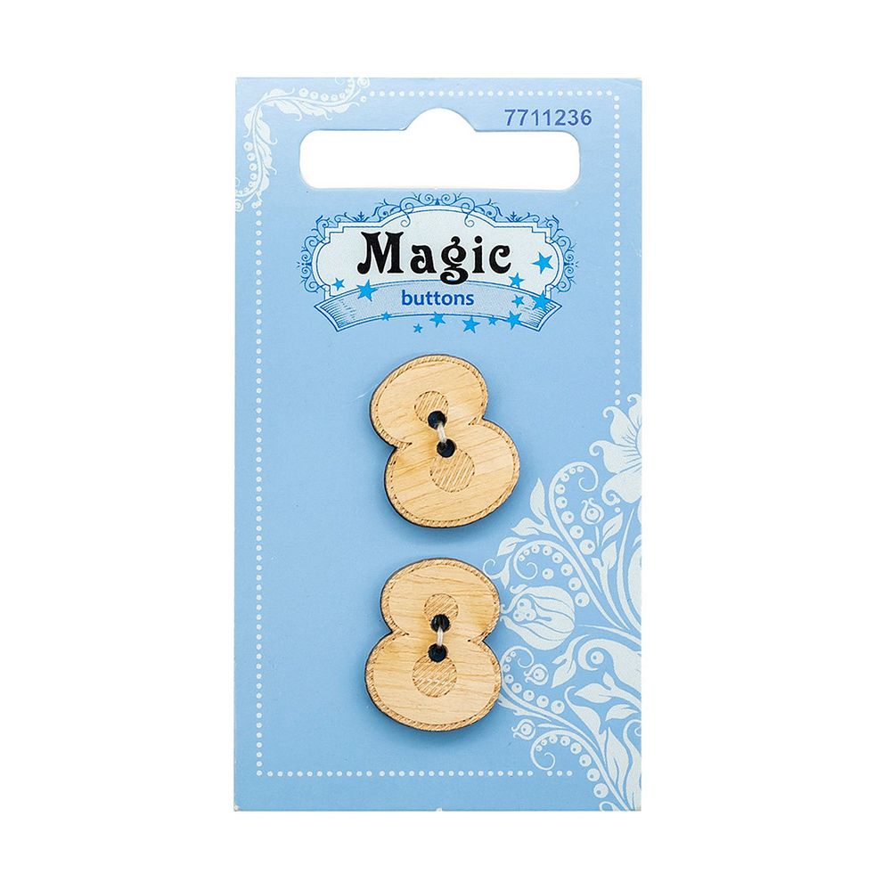 Украшения декоративные: пуговицы Цифра Восемь, 2 шт, Magic Buttons BBLWA70-32L