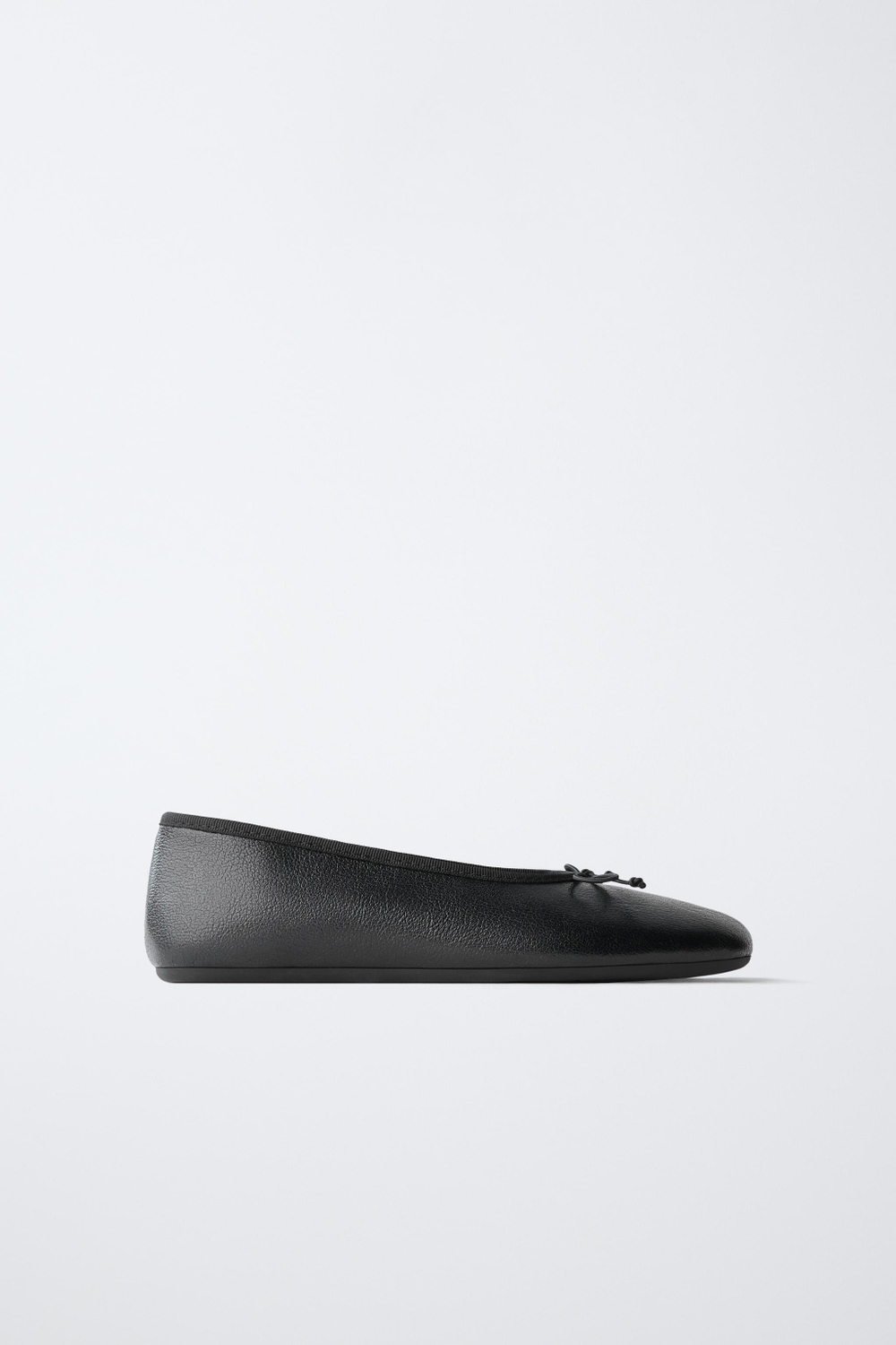 ZARA КОЖАНЫЕ БАЛЕТКИ, ЧЕРНЫЙ