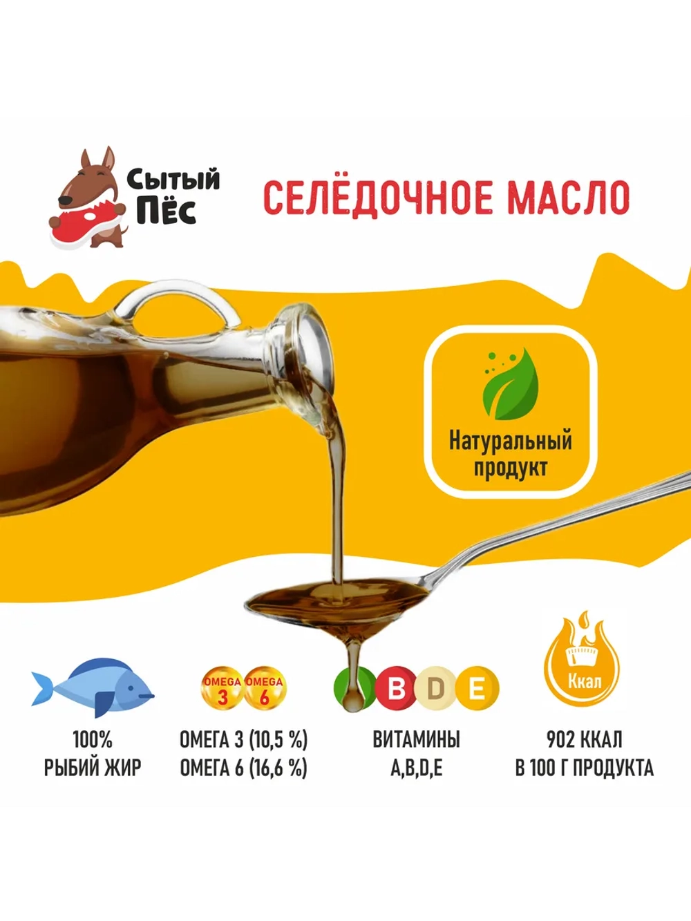 Рыбий жир Сытый Пёс форель 250 мл + сельдь 250 мл
