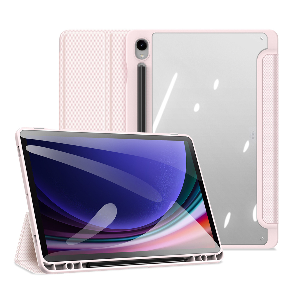 Чехол книжка розового цвета для планшета Samsung Tab S10 Lite, Tab S10 FE, Tab S9, Tab S9 FE, серия Toby Series Case от Dux Ducis