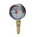 Термоманометр МД04 радиальный Дк80 0-0,6 МПа L=40мм G1/4" 120С с переходником на G1/2" ЭКОМЕРА МД04-80-G-0,6МПа-120-L-40-РИ