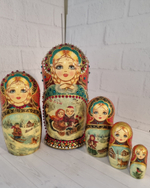 Матрешка 18см "Русская зимушка" 5 мест