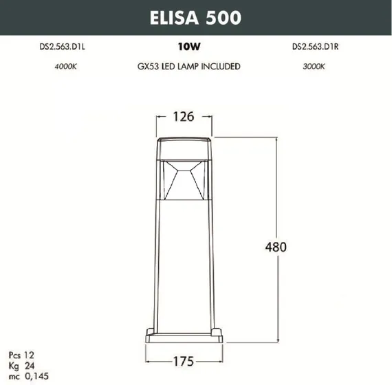 Наземный светильник Elisa DS2.563.000.LXD1L Fumagalli