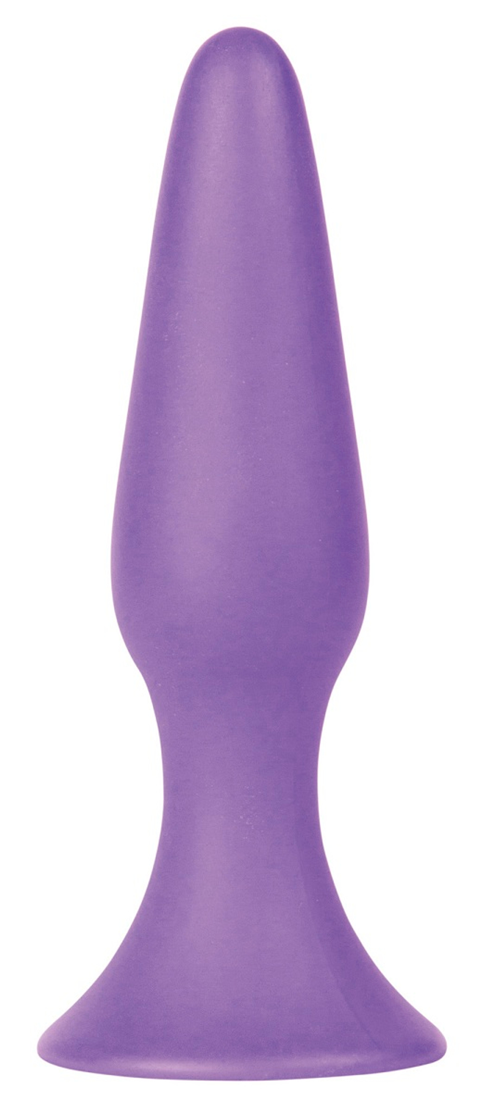 Фиолетовая анальная втулка Silky Buttplug Medium - 12,5 см.