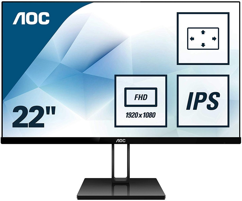 Монитор AOC 22;; 22V2Q 1920x1080 IPS WLED 75Гц 5ms FreeSync HDMI DisplayPort