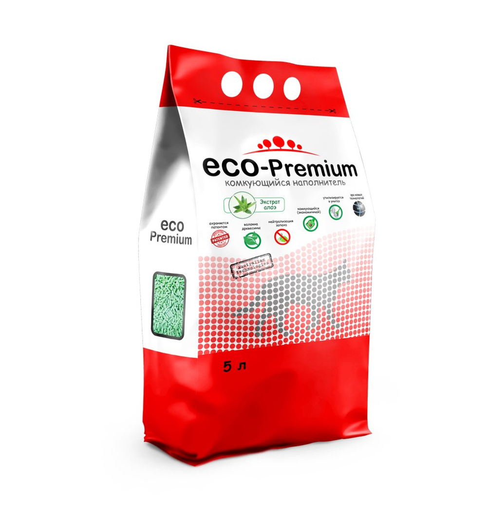 Наполнитель ECO Premium Алоэ комкующийся для кошек 20 л