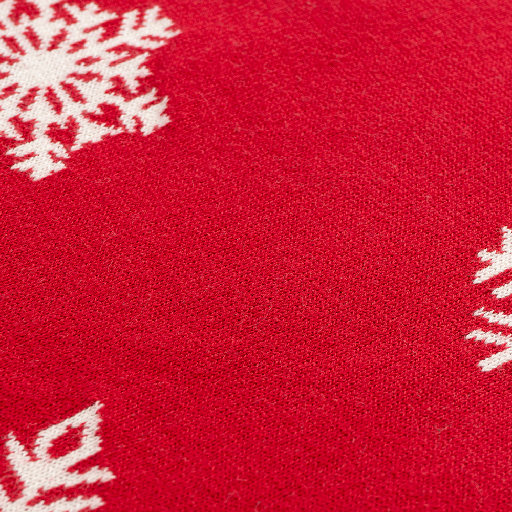 Плед из хлопка с новогодним рисунком Fluffy snowflakes из коллекции New Year Essential, 130х180 см