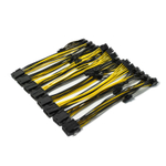 Переходник PCI-E 8 pin (6+2 pin) 22 см для видеокарты / 8-контактный GPU кабель разветвитель удлинитель питания для майнинга желтый (8 шт.)