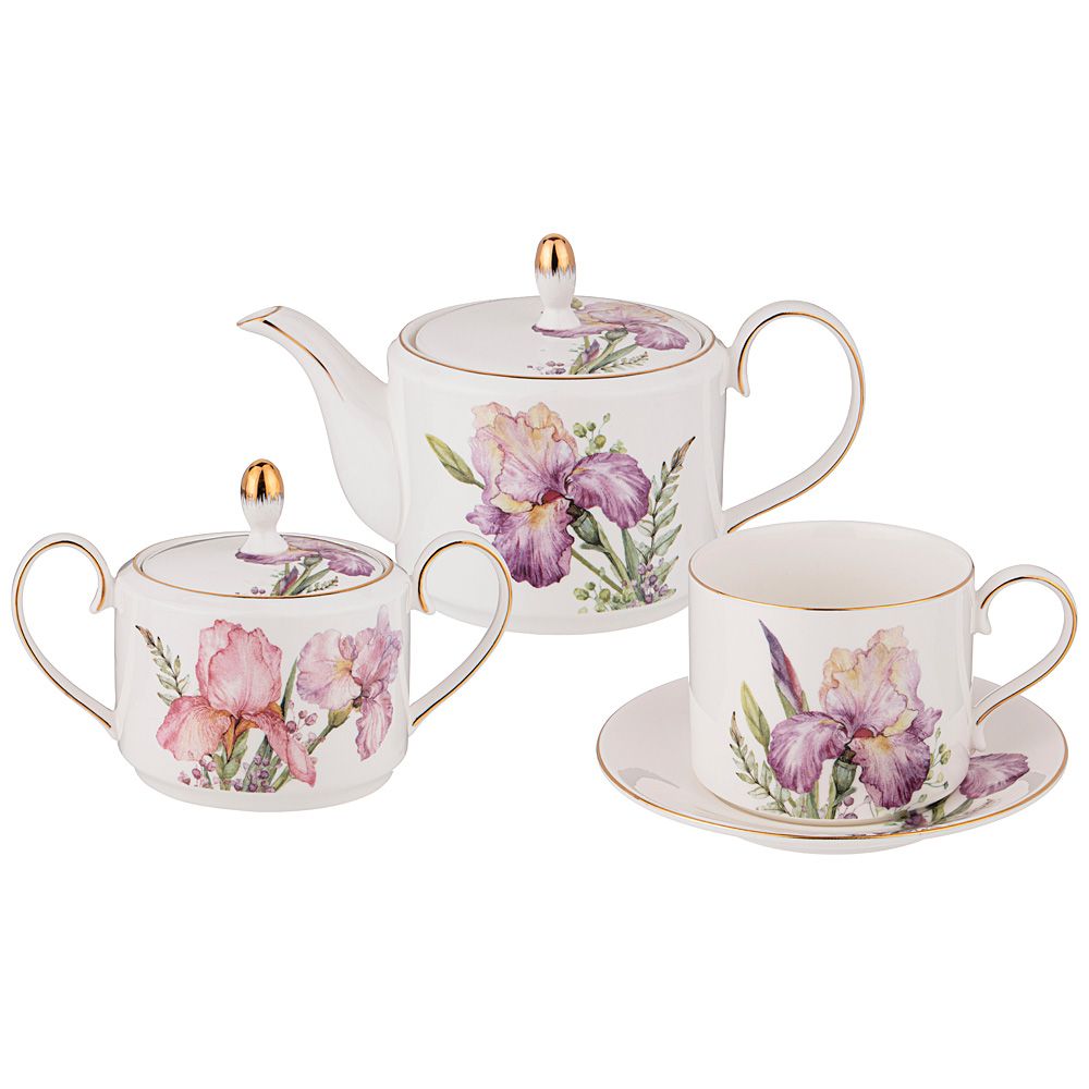 ЧАЙНЫЙ СЕРВИЗ LEFARD "IRISES" НА 6 ПЕР. 14 ПР. 1000/350/300 МЛ (КОР=2НАБ.)