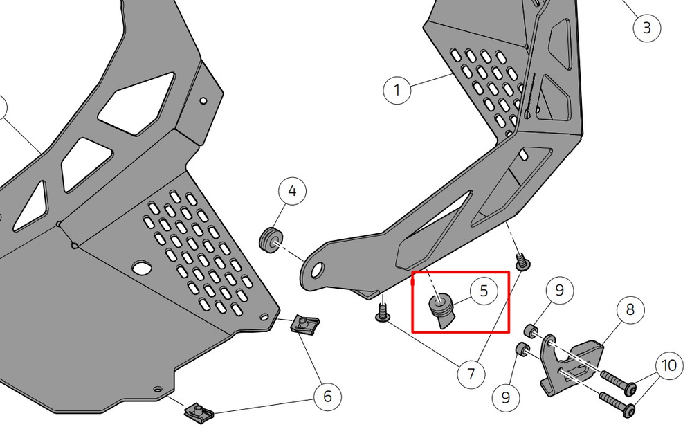 Ducati Дренаж защиты ДВС резиновый 76410861A